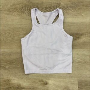 White Ribbed Tank Top